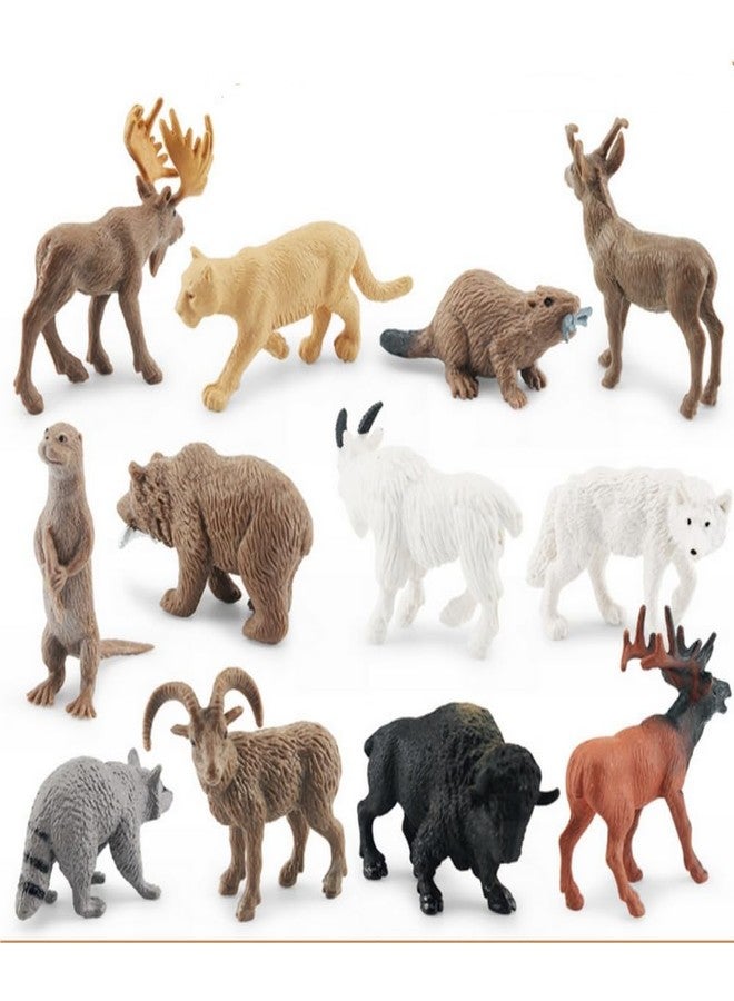 OUKEYI Realistic Jungle Animal Figurines，Forest Animal Toys Figures, Realistic Woodland Creatures Figurines, Plastic Animals Miniature Toys Cake Topper Supplies for Kids Toddlers 12 pcs - Image 4